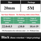 10 METER/LOT BLACK 1/2/3/4/5/6/8/10/10/12/14/16/18/20mm Heat Shrink Tubing Flame Retardant Tube Kit Insulation Tubing Wire Cable