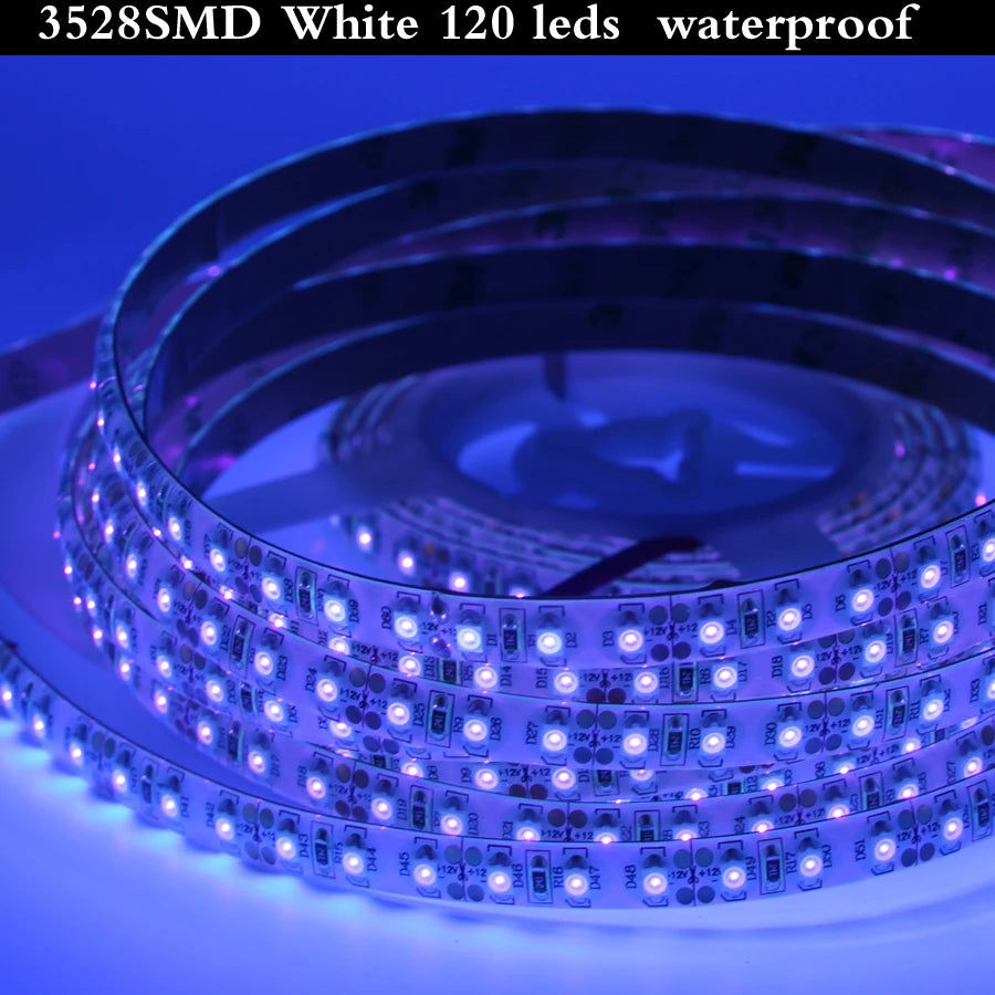 UV LED Strip Light 12V 24v Ultraviolet 60/120/240LEDS/M LED Diode Ribbon LAMP SMD 3528 Purple Flexible Tape for DJ Fluorescence