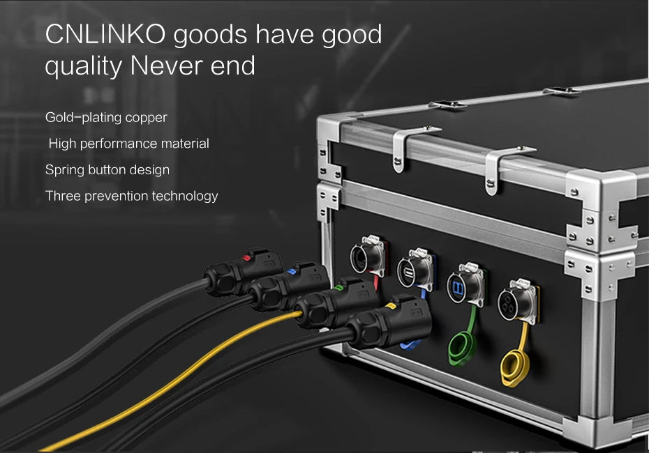 CNLINKO M24 PBT Waterproof Circular Solder Type Connector Female Plug+Male Mating Socket for Industrial Signal & Power Systems