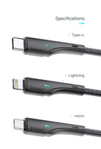 Essager 3A USB Type C Cable Fast Charging Micro USB Cable For Xiaomi Realme Redmi Oneplus Huawei Iphone Wire for Mobile Phones