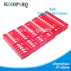 10pcs Slide Type DIP Switch Module 1 2 3 4 5 6 7 8 PIN 2.54mm Position Way DIP Red Pitch Red Snap Switch Dial Switch