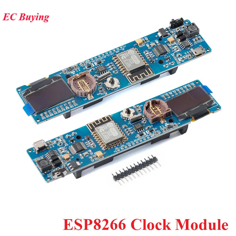ESP8266 ESP-12F 0.96" OLED Display WiFi Clock Module Weather Forecast Micro USB Development Board with 18650 Battery Case CH340