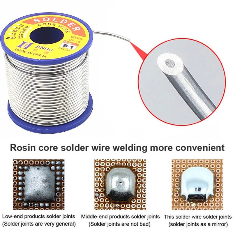500g 60/40 B-1 0.5mm-2.0mm No-clean Rosin Core Solder Wire with 2.0% Flux and Low Melting Point for Electric Soldering Iron