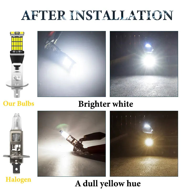Kevanly 2Pcs H1 H3 T10 W5W BA9S LED 10W 4012smd 24led Car Fog Limp Auto DRL Daytime Running Light Reading Plate Light 6500K 12v