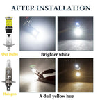Kevanly 2Pcs H1 H3 T10 W5W BA9S LED 10W 4012smd 24led Car Fog Limp Auto DRL Daytime Running Light Reading Plate Light 6500K 12v