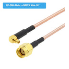 10PCS SMA Female Jack Bulkhead to MMCX Male Straight PLUG RG316 Pigtail RF Coaxial Cable MMCX to SMA Adapter Extension Cable