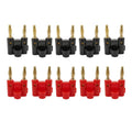 10Pcs/5Pair Double Row 4mm Banana Plug Audio Speaker Connector Twin Banana Plug Amplifier Terminal Couple Banana Socket Adapter