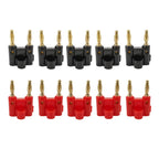 10Pcs/5Pair Double Row 4mm Banana Plug Audio Speaker Connector Twin Banana Plug Amplifier Terminal Couple Banana Socket Adapter