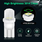 10Pcs Ceramic T10 W5W LED Bulb 194 168 Led Canbus 4SMD 3030 Car Interior Lights Wedge Side marker Clearance Auto Lamp 12V White