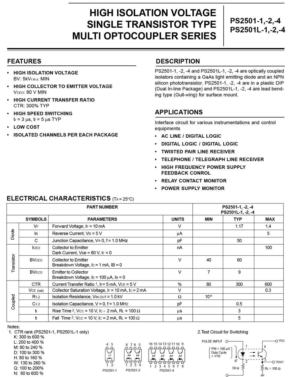 Optocoupler 4N25 4N35 HCPL3120 PS2501 PS2561 TLP521 TLP621 TLP627 PC814A PC817B PC817C 817 DIP SOP Photovoltaic Opto Isolator