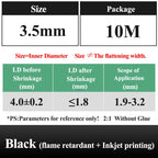 10 METER/LOT BLACK 1/2/3/4/5/6/8/10/10/12/14/16/18/20mm Heat Shrink Tubing Flame Retardant Tube Kit Insulation Tubing Wire Cable