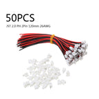 50 SETS Mini Micro JST 2.0 PH 2-Pin Connector Plug with Wires Cables 120MM 26AWG Dropshipping