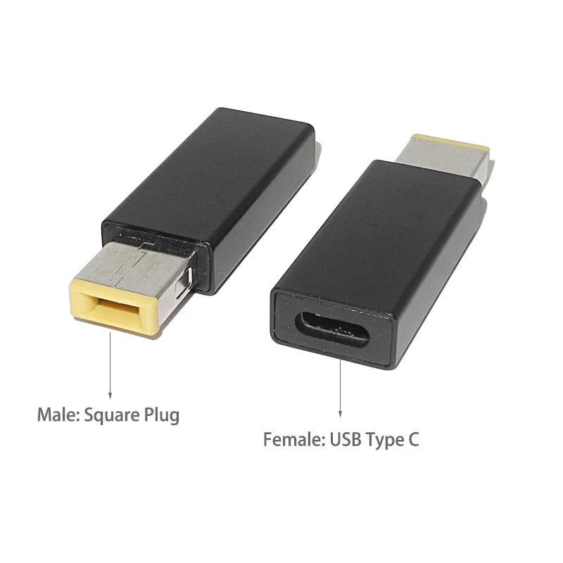 USB-C 3.1 Type C Female to Rectangle Male USB PD Emulator Trigger Angled DC Power Adapter Converter For Lenovo Thinkpad Laptop