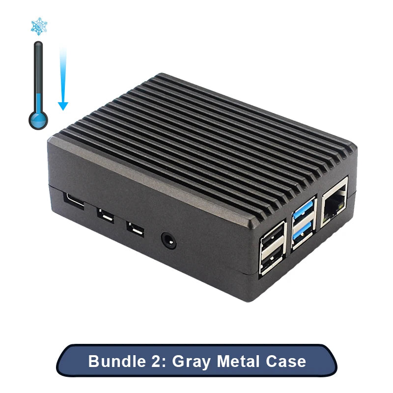 Raspberry Pi 4 Aluminum Alloy Case Metal Protective Enclosure Passive Cooling Shell Heat Dissipation for Raspberry Pi 4 Model B