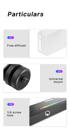 Ulanzi VL120 Full Color RGB Video Light 2500K-9000K LED Photography Lighting Dimmable Camera Light Live Vlog Fill Light