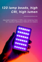 Ulanzi VL120 RGB Camera Video Light Mini Portable 3100mAh Photography Lighting Smartphone Vlog Fill Light RGB Video Light