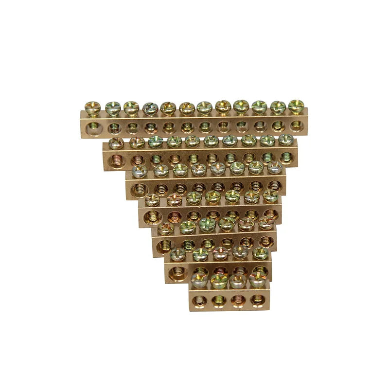 1Pcs Copper Terminal Wiring Distribution Box Grounding Brass Connection Row Zero Bar 4/5/6/7/8/10/12/15 Hole Zero Ground Row