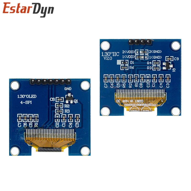RoHS 1.3 inch OLED Module White/Blue  SPI/IIC I2C Communicate Color 128X64 1.3 inch OLED LCD LED Display Module 1.3" OLED Module