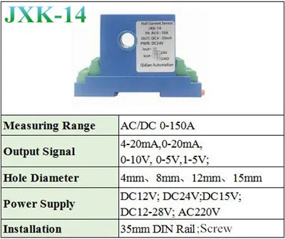 AC DC Current Transmitter 0-150A Current Sensor Hall Current Transducer 4 20ma RS485 DC24V AC Current Transmitter RS485