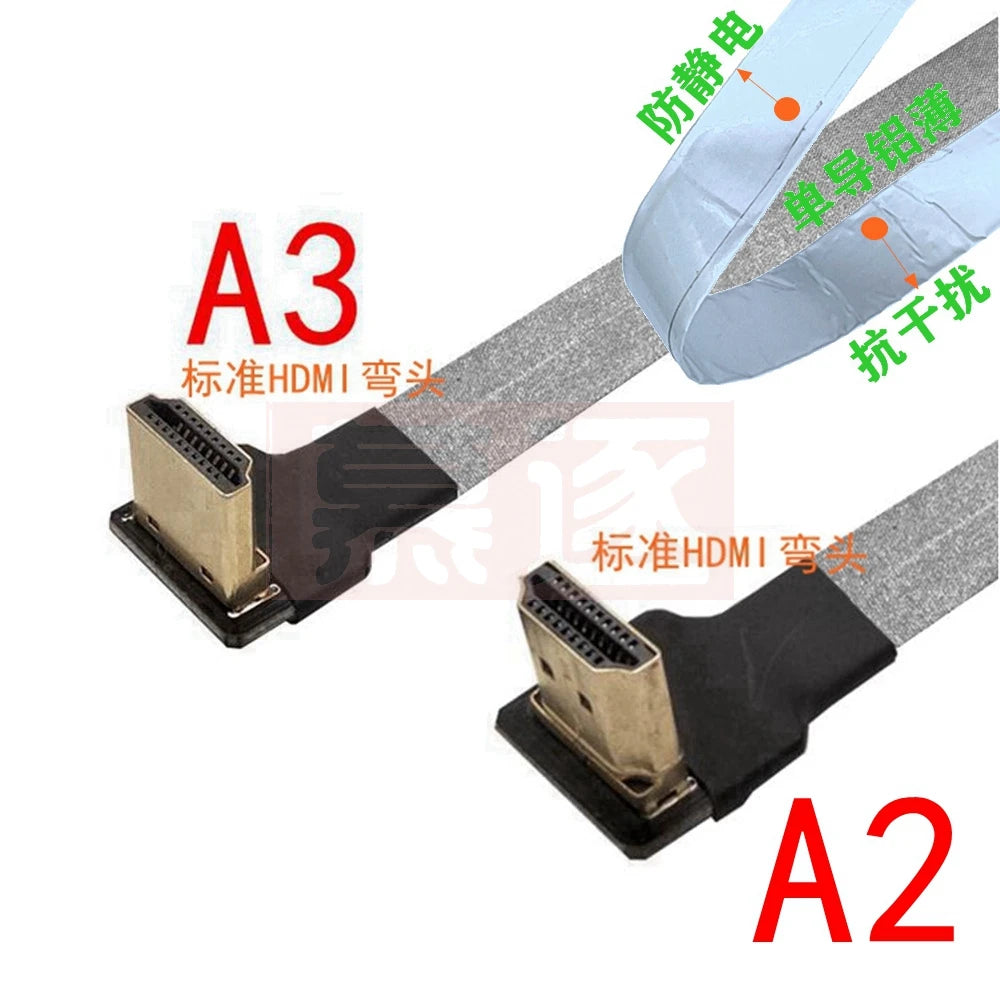 FPV Micro Mini HDTV-Male 90 Degree Connector FPC Flexible Flat HD Ribbon Cable FFC Pitch 20pin For Drone Gopro DSLR Gimbal Kit