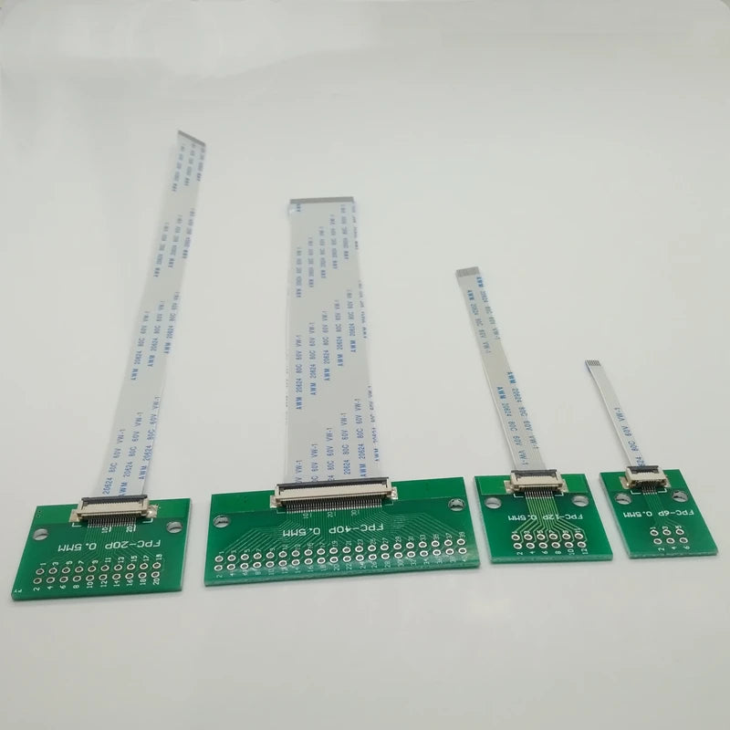 1set FFC/FPC Connector + 0.5mm Pitch 50/100/200mm Length FFC Cable 6P 8P 10P 12P 14P 20P 30P 40P 50PIN