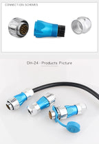 CNLINKO M24 Waterproof Circular Aviation Connector GEN3 10/12/19/24P Metal Shell Male/Female for Industrial & Medical Equipment