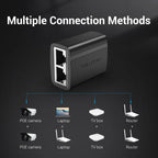 Vention RJ45 Splitter Connector Adapter 1 to 2 Ways Ethernet Splitter Coupler Contact Modular Plug Connect Laptop Ethernet Cable