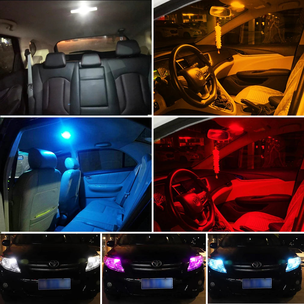 2Pcs W5W LED T10 Led Bulb 168 194 Canbus Nor Error 18SMD 3030 Car Signal Lights Clearance License Plate Lamp 6000K White 12V