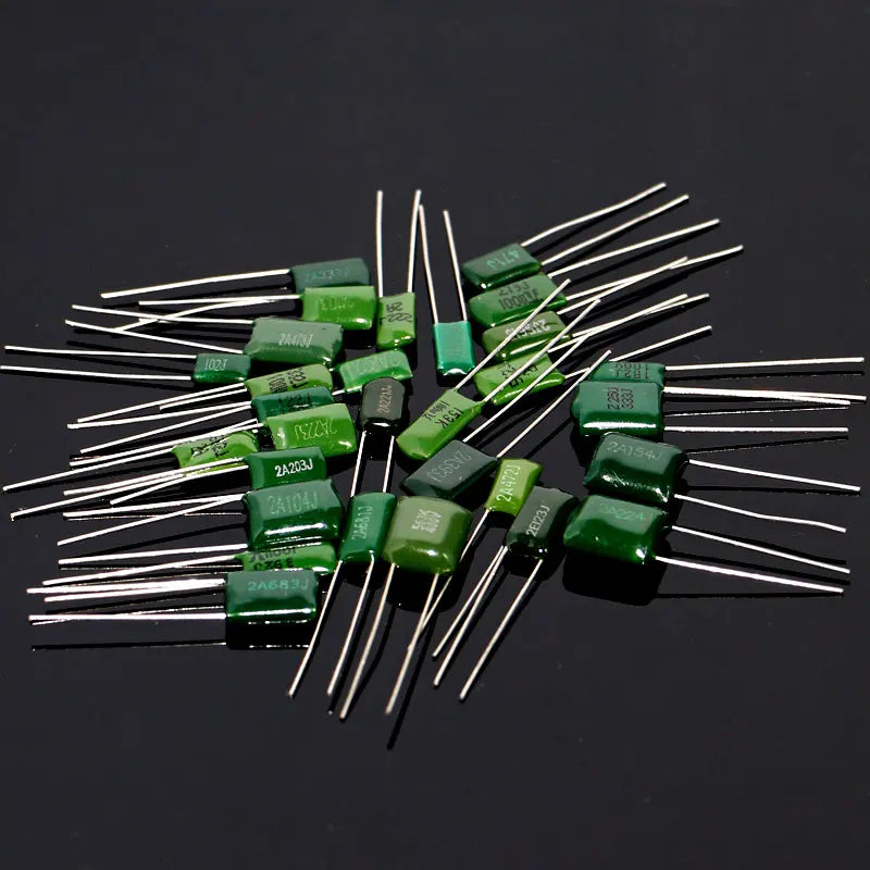 620pcs/lot 31value x 20pcs 100V Mylar Film Capacitor assorted Kit (2A102J-2A822J) Very convenient and practical