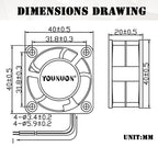 Dual Ball 40mm Cooling Fan 40x40x20mm Cooler 24V 12V 5V 4020 Computer Case Cooling Fan 2PIN 3PIN Heatsink Fan 3D Printer Fan
