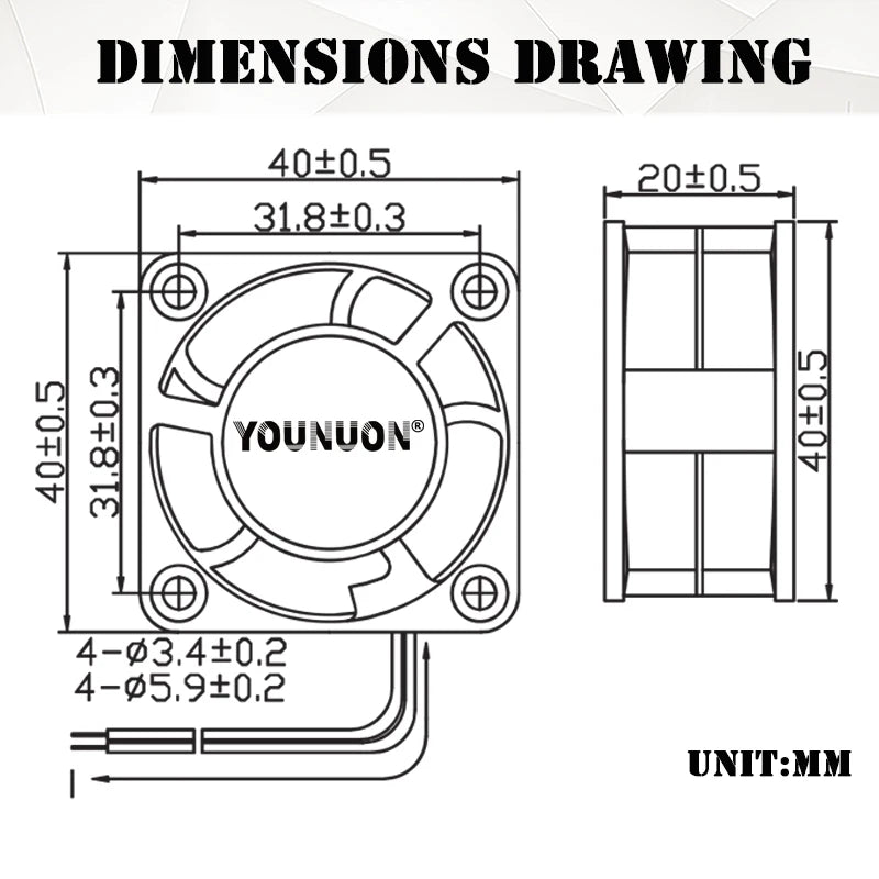 Dual Ball 40mm Cooling Fan 40x40x20mm Cooler 24V 12V 5V 4020 Computer Case Cooling Fan 2PIN 3PIN Heatsink Fan 3D Printer Fan