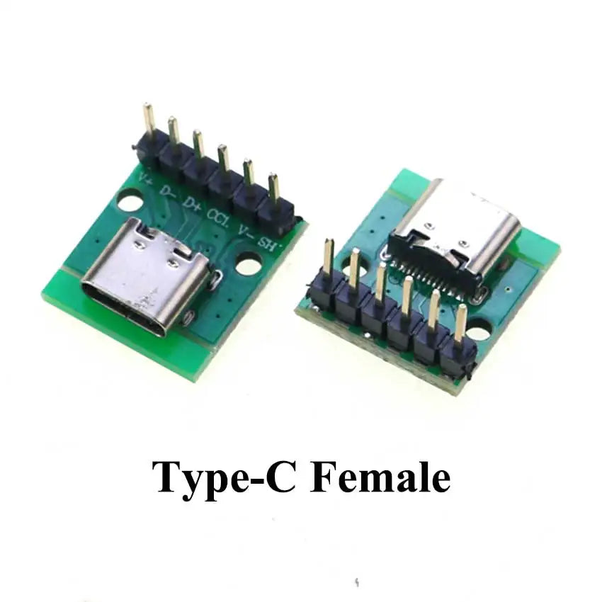 1Pcs USB 3.1 Type C Connector 90/180 Degree Vertical Test PCB Board Adapter Male Female Socket For Data Line Wire Cable Transfe