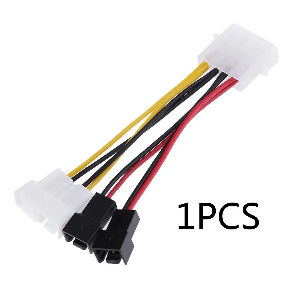 4-Pin Molex to 3-Pin Fan Power Cable Adapter Connector 12v*2 / 5v*2 Computer Cooling Fan Cables For CPU PC Case Multi-Fan Hot