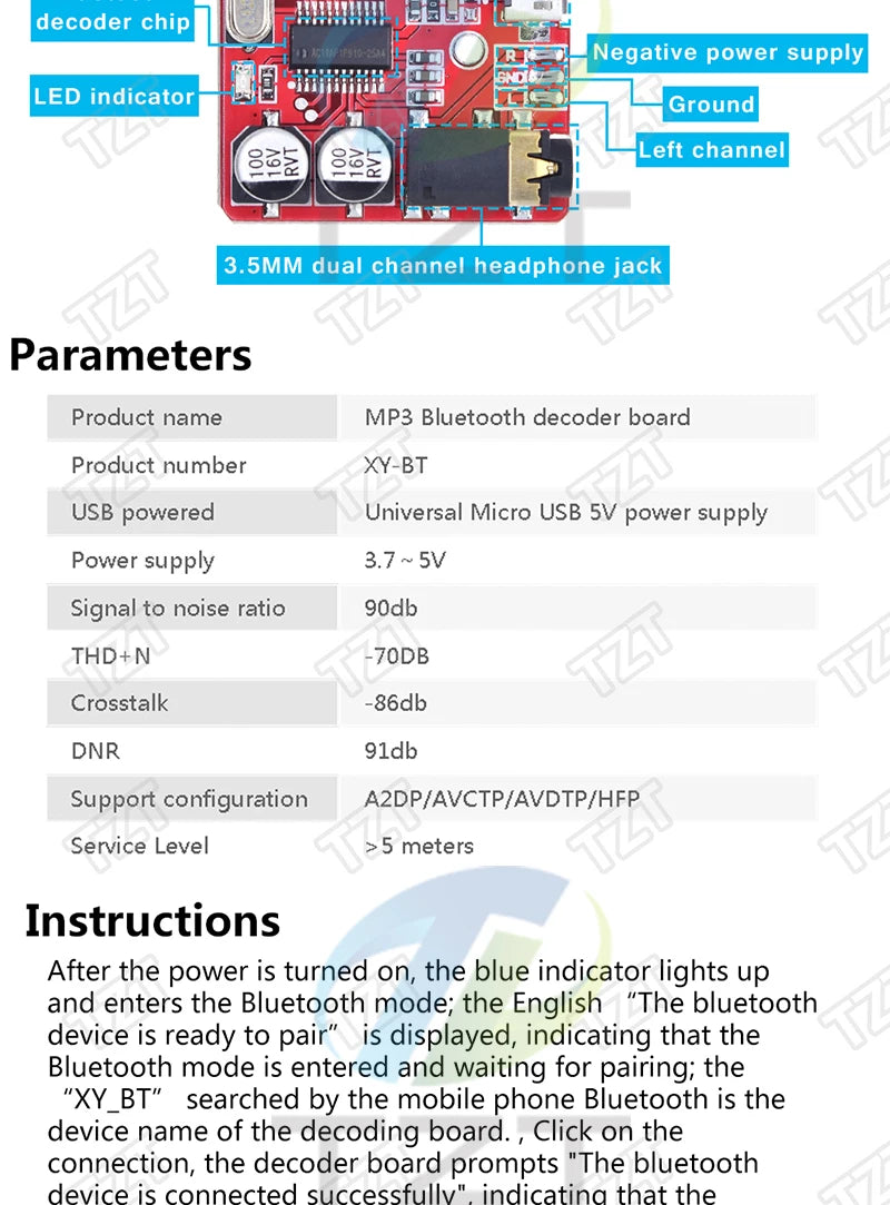Bluetooth Audio Receiver board Bluetooth 4.1 BT5.0 Pro XY-WRBT MP3 Lossless Decoder Board Wireless Stereo Music Module With Case