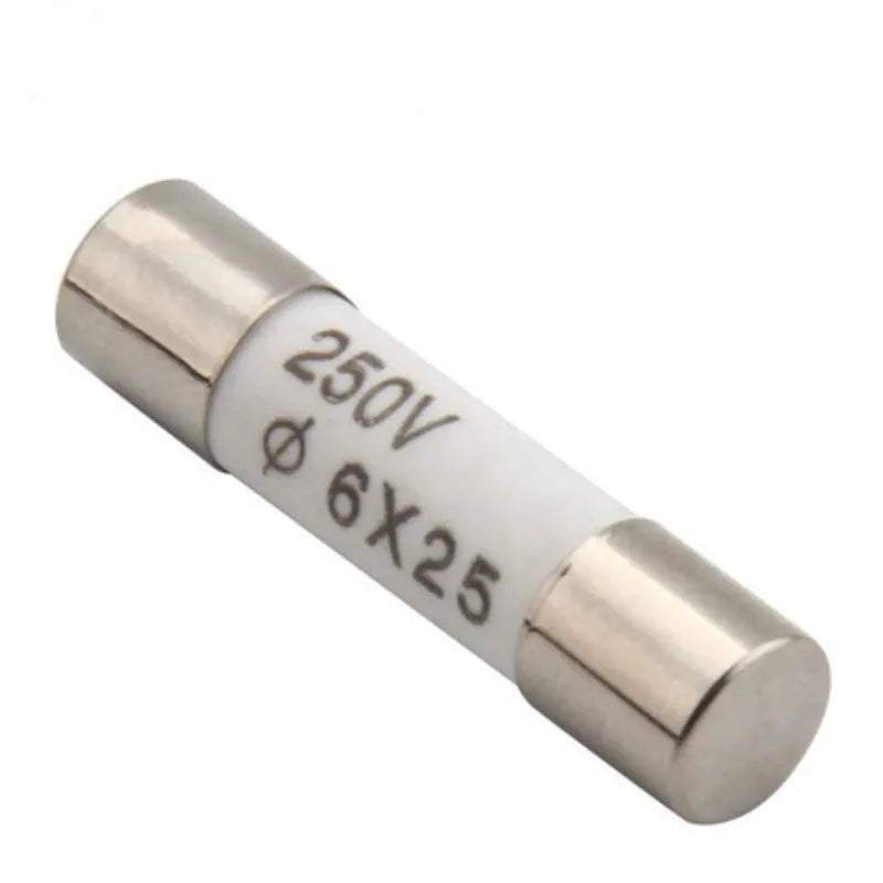 10PCS 6x25mm Ceramic Fuse Tube Fuse 250V 0.5A 1A 2A 3A 4A 5A 6A 8A 10A 12A 15A 20A 25A 30A Fast Fusing 6*25mm