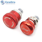 Metal Emergency Stop Switch 16MM 19MM 22MM E-stop Button Rotary Push-pull Emergency Stop Button with LED light 220V 24V 12V
