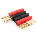 4pcs 4mm Goldplated Full Copper Banana Insulated panel plug Musical Speaker Connector Black and Red