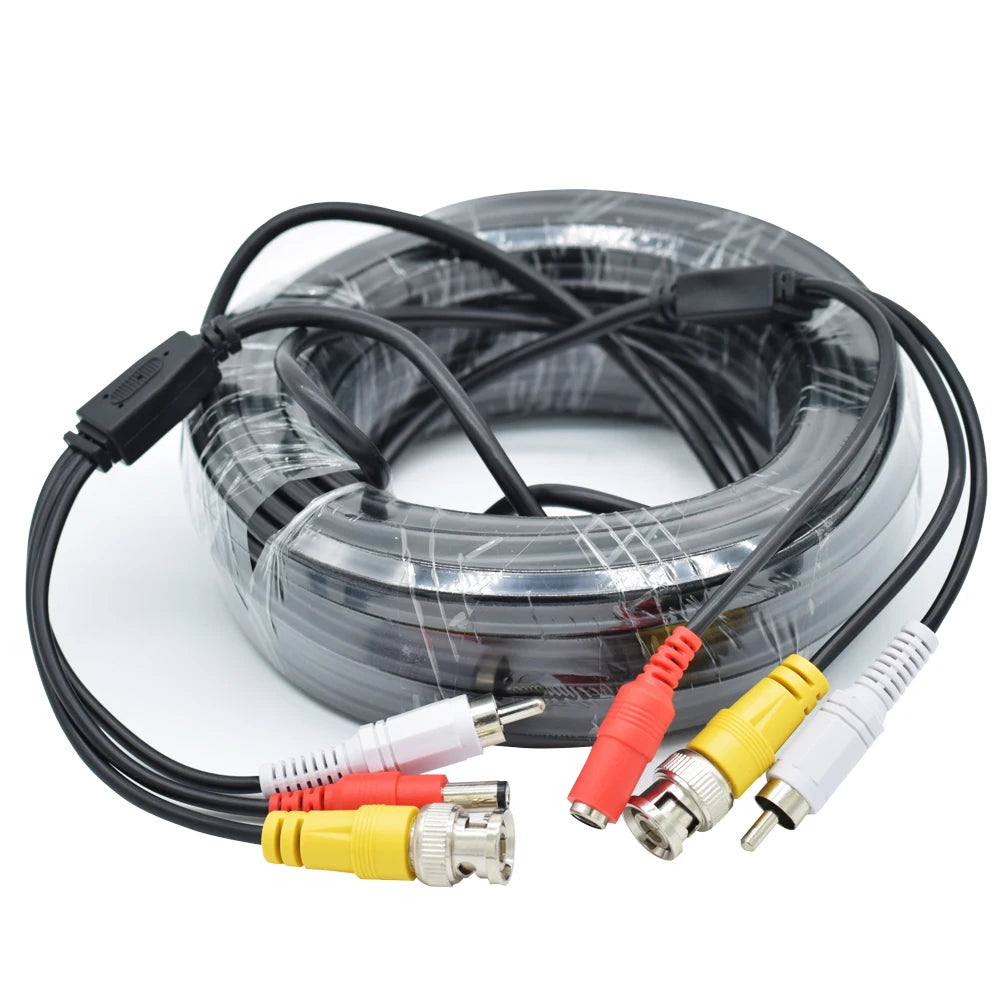AHD Surveillance Camera BNC Coaxial Video Cable Audio Power 3 in 1 BNC RCA DC CCTV Transmission Cable 5/10/15/20/30/40/50MM