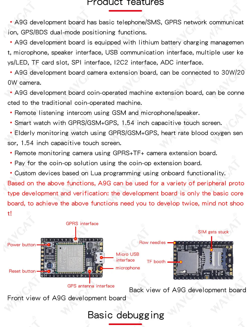 GSM / GPRS + GPS / BDS Development Board A9G Development Board \ SMS \ Voice \ Wireless Data Transmission + Positioning