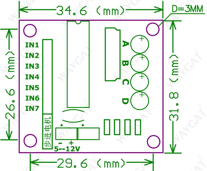 High-power ULN2003 Stepper Motor Driver Board Test Module For Arduino AVR SMD