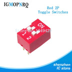 10pcs Slide Type DIP Switch Module 1 2 3 4 5 6 7 8 PIN 2.54mm Position Way DIP Red Pitch Red Snap Switch Dial Switch