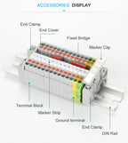 50Pcs PT2.5-QU Push-In Din Rail Terminal Block Spring 4-Conductor Strip Plug PT 2.5 QUATTRO Wire Electrical Connector PT 2.5-QU