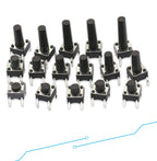 50PCS Momentary Tactile Push Button Click Switch 6X6mm 4.3mm-17mm H=4.3mm 4.5mm 5mm 6mm 7mm 8mm 9mm 10mm 13mm 14mm 4Pin Switch