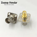 10Pcs Brass SMA Female to BNC Female Plug SMA / BNC  F/F with 4 Hole Flange Mount Adapter Connector