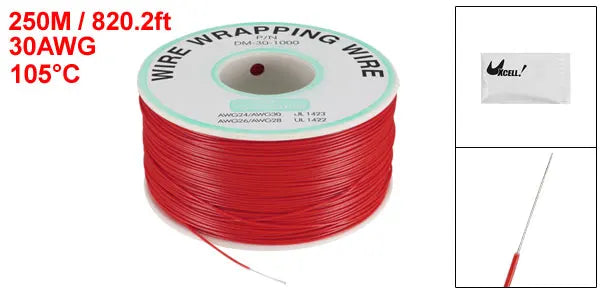 0.58mm Wire OD 200M 250M Electrical Wire Wrapping Wire Tin Plated Copper Wire PCB Solder Cable P/N DM-30-1000 30 AWG for Laptop