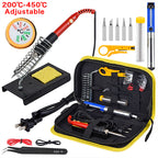JCD 60W 220V/110V soldering iron EU/US/UK PLUG adjustable temperature welding solder iron kit with soldering tips 908 hot sale