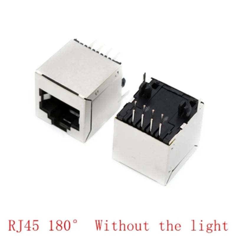 5/10Pcs RJ45 8P8C Female Socket Metal Shell Network Ethernet Cable Connector Interface PCB Mount Board Jack RJ-45 8pin