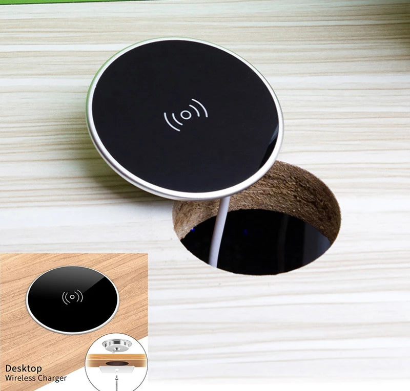 Built in Desktop Wireless Charger Desktop for MagSafe Furniture Embedded Fast Wireless Charger Case For iPhone 11 Xiaomi Samsung