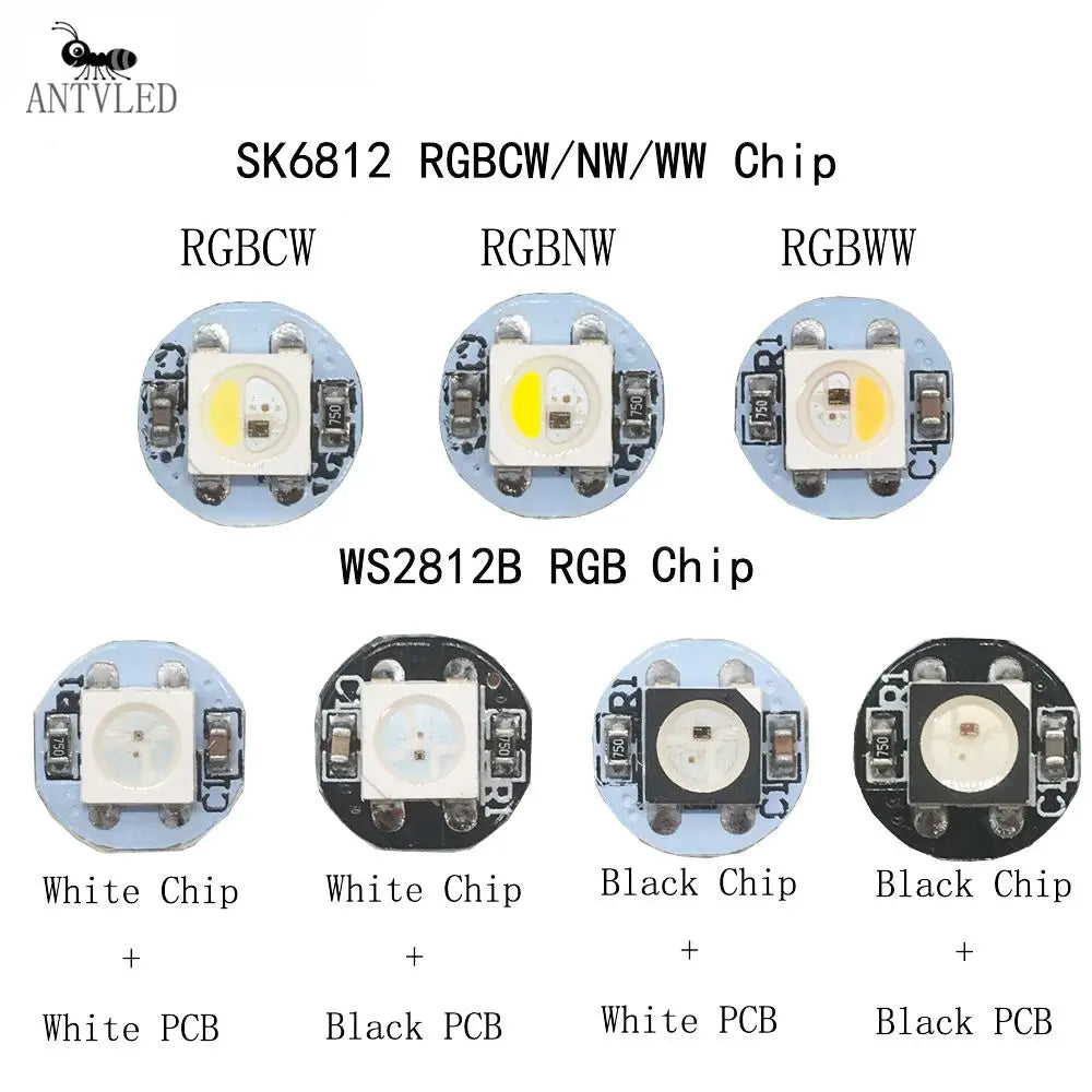 WS2812B LED Individually Addressable WS2811 IC SK6812 RGBCW,RGBWW,RFBNW Led Heatsink 5050SMD RGB/RGBW Built-In DC5V 10~100Pcs