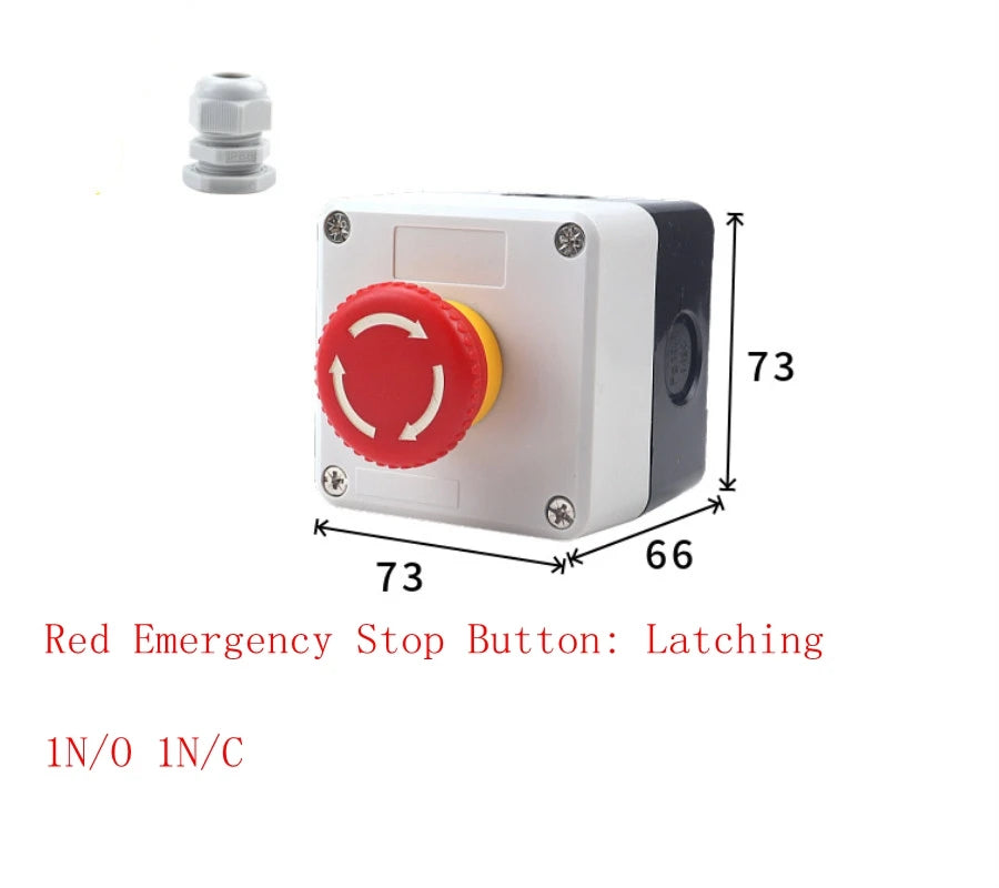 start and stop self-reset Momentary Waterproof button box switch emergency stop industrial control box
